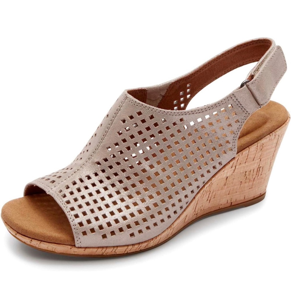 Rockport Taupe Wedge Sandals